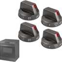 Updated DG94-03500A/Z Replacement Knobs for Samsung Electric Stove, DG94-03500Y DG94-03500Z Fits Samsung Range NE63T8111SG NE63T8311SG - Improved Heat&Wear Resistance!,4 Pack, Black (Not Universal)