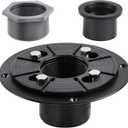 Shower Drain Base, 2-Inch ABS Shower Drain Flange, Shower Floor Drain Base Kits with Threaded Joints and Rubber Joints for 2 Inch Square/Linear Shower Drain Installation