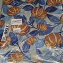 Blue Burnt Orange Fall Kitchen Mat Sets of 2 Pumpkin Autumn Leaf Kitchen Rugs for Floor Home Decor Thanksgiving Harvest Decoration Low-Profile Mats,17x29 and 17x47 Inch