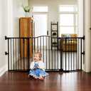 Toddleroo by North States - Deluxe Dcor Universal Fit Safety Gate: Hardware Mounted Extra Wide Metal Baby Gate with Tall Baseboard Mounts, Adjustable Child Gate; 38.3" to 72" Wide; 30" Tall; Black
