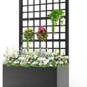 Metal Planter with Trellis - Trellis with Planter Box & Privacy Screen, 63"（H）x 31.5" x 16"
