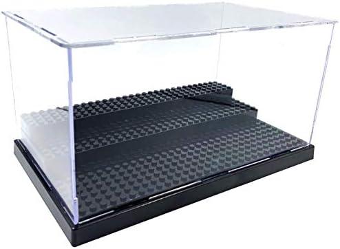 Display Case for Minifigure Action Figures Blocks, Display Box Storage for Lego Minifigures, Fit for Lego Lovers,Black