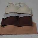 DEANGELMON V Neck Bra Padded Seamless Adjustable Straps Bralettes Everyday Basic Sleeping Bras Multiple Pack (Large, Brown,gray,apricot,pink)
