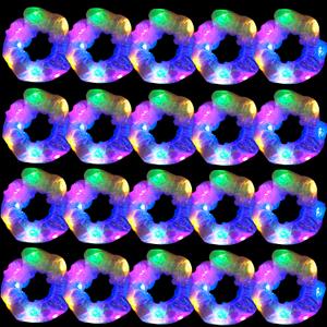 20PCS Rose LED Scrunchies, Light up Hair Scrunchy, Elastic Hair Bands with 3 Light Modes, Scrunchies Glow in The Dark for Christmas Carnival Party Supplies