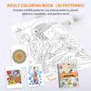 Adult Coloring Book Set,Spiral Bound Coloring Books for Adults Relaxation with 36 Colors Non-Toxic Markers, Anxiety Relief Gifts with 30 Patterns Included Mandala Animal Flowers