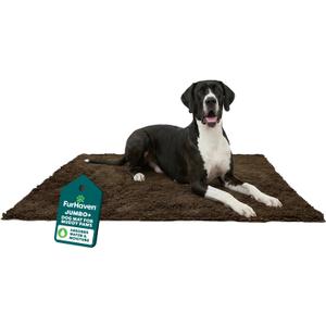 Furhaven 60" x 48" Highly Absorbent Dog Door Mat for Muddy Paws, 100% Washable, Perfect for Entryway, Kitchen, & Bathroom Use - Chenille Shammy Rug - Mud (Brown), Jumbo Plus/XXXL