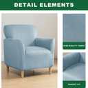Velvet Banquet Armchair Slipcovers Soft Chair Covers Armchair 1-Piece Stretch Chair Covers for Living Room Nonslip Outdoor Armchair Slipcover Kids Pets Friendly Furniture Protector,Light Blue