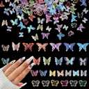 200 Pcs Acrylic Butterfly 3D Assorted Nail Charms Mixed Color Variety Butterfly Cute Nail Art Charms for Manicure DIY Crafts Accessories Jewelry