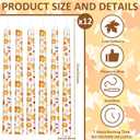 12 Pcs Thanksgiving Candles 10 Inch Tall Pumpkin Candles Set for Thanksgiving Dinner Party Table Decorations