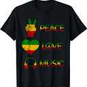 Love Peace Music Rasta Reggae Rastafari Roots Reggae Pride T-Shirt 2XL