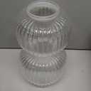 2-Lights Industrial Glass Wall Sconces, Antique Brass Clear Striped Globe Shade Wall Light Fixture for Bathroom Vanity, Bedroom, Dining Room, Living Room, Farmhouse, Stairs