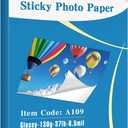 Uinkit 100 Sheets Printable Glossy Sticker Photo Paper 8.5x11 Full Sheet Inkjet Self Adhesive Photo Paper Label For for Scrapbooking, Brand Logo, Party Decor Stickers Letter Size