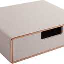 Stackable Drawer Organizer PU Leather Classic Handmade,Organize Home Office Desk Accessories and Sort Letter-Size Paper/a4 Document,Desk Caddy with Drawers Storage Box,13.1x10x3.7inches,Beige