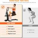 Deep Squat Machine for Home with 3-Level Adjustable Seat | Guided Squat Protects Knees, Easy Assembly, 275lbs Capacity, Lower Body Trainer for Home, Gym Equipment For Legs Glutes Core