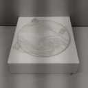 COVLON Drink Table, Carved Table Top Small Pdestal Martini SideTable for Living Room, Bedroom, Modern, Weighted Base, White and Gold