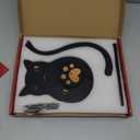Black Cat Yarn Holder for Crocheting, Wooden Crochet Yarn Holder Magnetic Yarn Spinner with Accessories Storage Anti-Slip Pads,Yarn Ball Holder Crochet Gift for Knitting Lovers with Gift Box Packaging