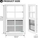Shed Windows 2 Pack, Chicken Coop Windows 24" x 36" with Tempered Glass and Fiberglass Screen, Flush Mounted Small Window for Shed, Barns, Playhouse, Household, Garage (White)
