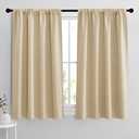 RYB HOME Blackout Curtains for Living Room - Room Darkening Curtains Polyester Thermal Insulated Drapes Privacy Protect for Bedroom Entryway, W 42 x L 45, Biscotti Beige, 2 Pcs