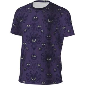 Blue Men's Short Sleeve Mesh Crew Neck T Shirt Athletic Running Gym Tee (Large)