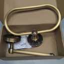 2 Pieces Set Antique Brass Toilet Paper Holder Retro Brass Hand Towel Ring Tissue Roll Paper Hanger Bathroom Hardware Wall Mounted Vintage Bathroom Accessories(Rectangle)