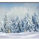 Forest Backdrop Christmas Snow Winter Wonderland Snowflake Pine Tree Photography Backdrops New Year Event Party Decorations Banner Holiday Photo Background Photo Props 10X8ft (White)