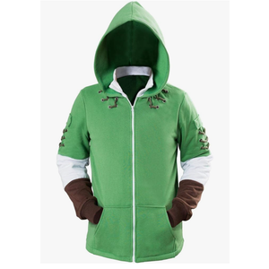 Ya-cos Adult Cosplay Hoodie Hooded Coat Zipper Jacket Green Sweatshirt Costume Outfit
Size S