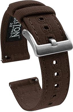 BARTON Canvas Quick Release Watch Band Straps - Choose Color & Width -  22mm