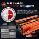 8 Amp 48/58.4 Volt Lithium Battery Charger for Golf Cart,with Trickle Charge,Suitable for LiFePO4 Batteries,9-11H Full Charge,48V Charger,48V Lithium Battery Charger for EZGO,Club Car,Yamaha