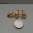 Bamboo Dish Scrub Brushes,Kitchen Wooden Cleaning Scrubbers Set for Washing Cast Iron Pan/Pot, Natural Sisal Bristles, Set of 3 (Regular size)