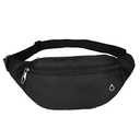 DAITET Fanny Pack Waist Pack for Men, Women, Kids - Adjustable Belt, Waterproof Travel & Running Bag (Glossy Black)