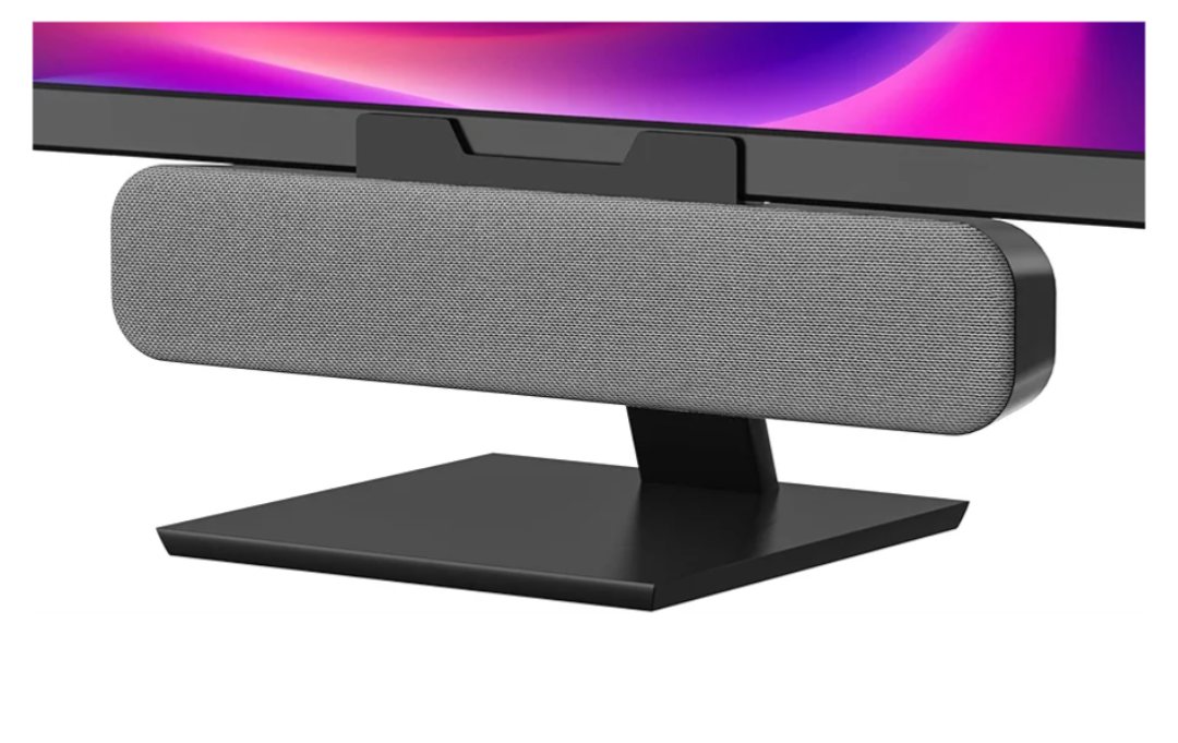 Computer Speakers for Desktop Pc, Monitor Speakers for Laptop,Pc Speakers with Loud Sound,Volume Control Easily Clamps to Monitors(USB-C to USB Adapter Included) (Light Grey)