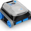 NIXBOT QP5 Robotic Pool Cleaner, Cordless Pool Vacuum for Inground Pools, Dual-Motor Turbine System, Robotic Pool Vacuum for Above Ground Pools with Wall Climing and Navigation Technology (Gray/Blue)