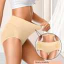 Eiggam Tummy Control Underwear Soft High Waisted underwear Full Coverage Briefs Breathable Postpartum Cotton Womens Panties (L)