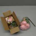 Mkono Peonies Artificial Flowers, Small Silk Flowers for Home Decor Indoor Fake Bouquet Faux Floral Arrangements Dining Table Centerpieces for Kitchen Party Decor Pink