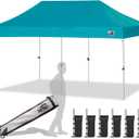 Eurmax USA 10x20ft Pop Up Canopy, Commercial Instant Tent for Outdoor Events, Patented No-Tip Rolling Storage Bag with 6 Sandbags,UV & Water Resistant,Heavy Duty Portable Shelter Gazebo,Turquoise