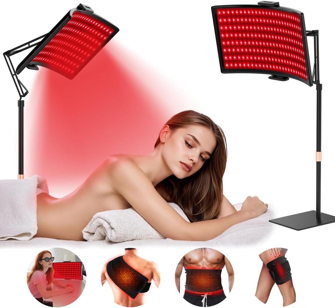 Red Light Therapy for Face and Body, 10-in-1 Multifunction Red Light Therapy Lamp with Stand, 660nm Red Light & 850nm Near Infrared Light Therapy Device with Red Light Therapy Belt and Stand