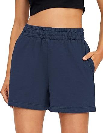Easy Essentials Men's/Women's Shorts L 100% Cotton Blue