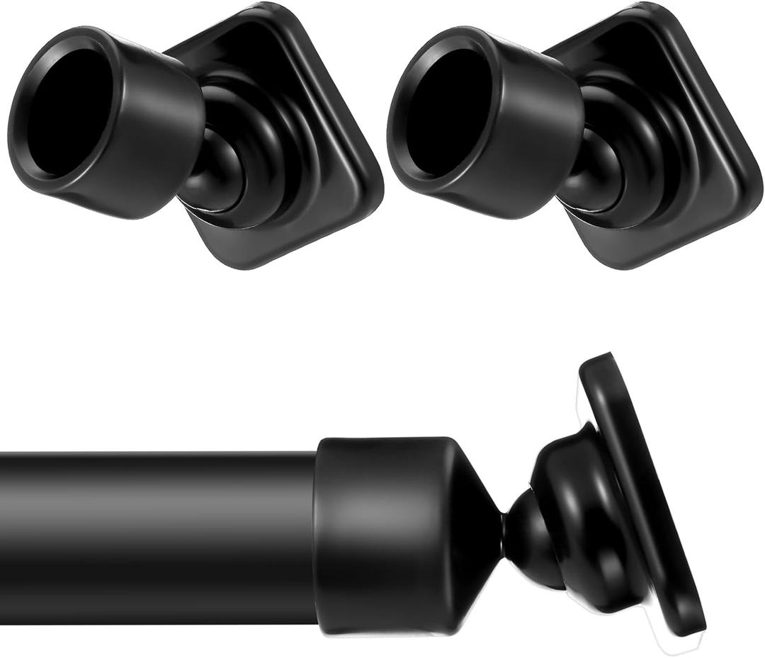 Newtay 2 Sets Angled Shower Rod Mount for Sloped Walls Angled Wall Bracket for 25 mm Shower Bar Low Cost Solution , Black 