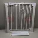 Cumbor 29.7-40.6" Baby Gate for Stairs, Mom's Choice Awards Winner-Dog Gate for Doorways, Pressure Mounted Auto-Close Pet Gates for Dogs Indoor, Safety Child Gate with Easy Walk Thru Door, White