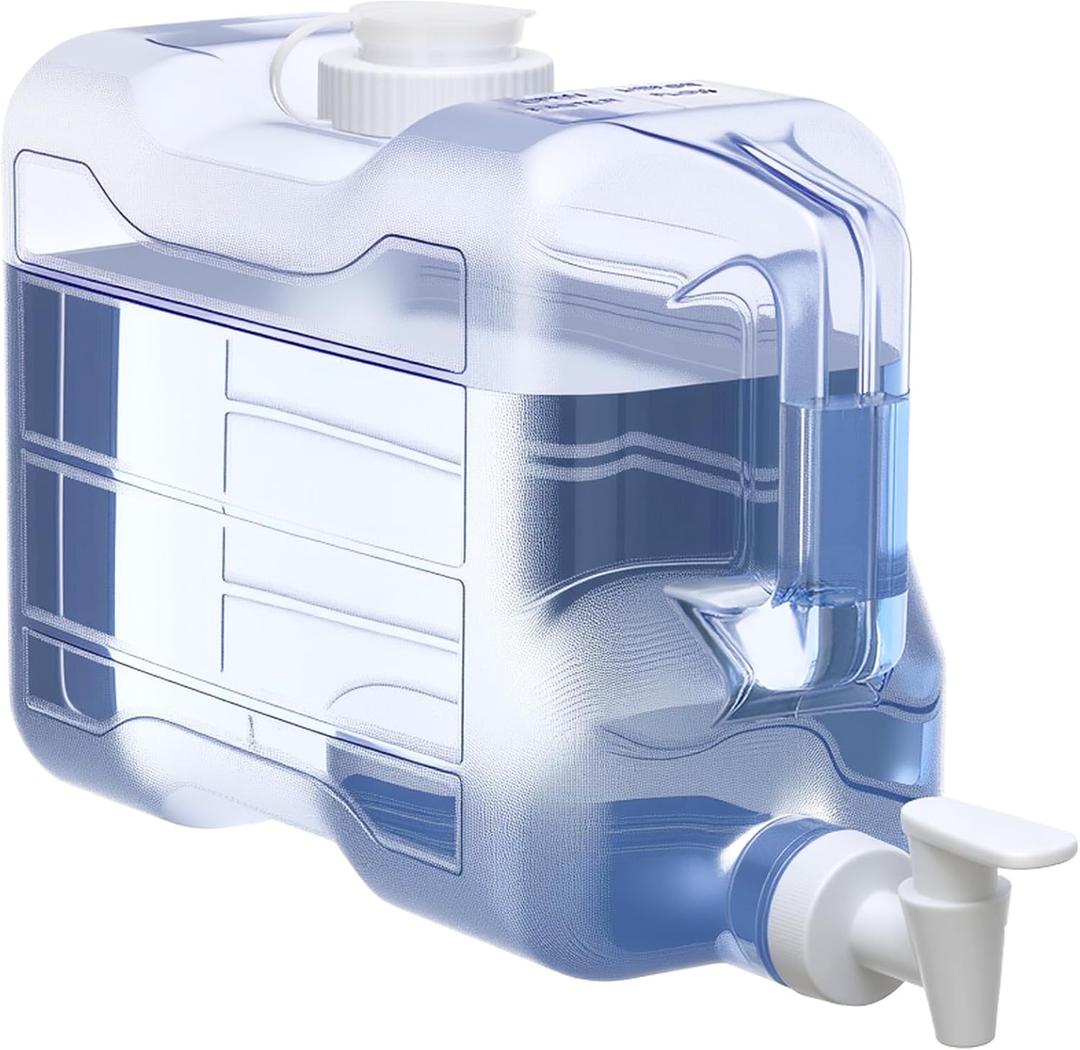 Funnymoom 1 Pcs 2 Gallon Fridge Water Dispensers Bottle with Leak-proof Spigot and Convenient Handle Plastic Water Container Refrigerator Beverage Dispenser Jug for Party Cold Juice Drink Iced Tea