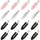 16Pcs Creaseless Hair Clips No bend or Dent No Crease Hair Bang Clip for Makeup Application Flat Hair Clips for Styling Women and Girls Makeup Accessories (Black,White,Pink)