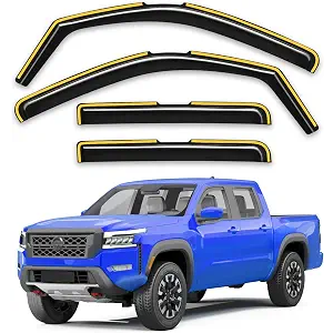 in-Channel Window Visors Rain Guards for Nissan Frontier 2022-2026 Crew Cab