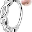 Melighting 20G Twist Nose Ring Hoop, 316L Stainless Steel Helix Cartilage Earring, Hinged Segment Ring, Conch Lobe Septum Nostril Piercing Jewelry for Women 7/8 mm