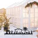 hogardeck Nativity Scene Outdoor, 48" 3 Pcs Metal Nativity Scene Decorative Garden Stakes for Outdoor Christmas Decorations, Holy Family Manger Scene Nativity Sets Yard Signs for Garden Lawn Patio