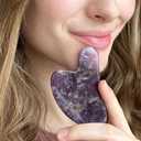 ROSELYNBOUTIQUE Gua Sha Facial Tools & Face Roller Original Face Massager for Puffiness Wrinkless Skin Care Routine - Self Care Gift for Men Women (Amethyst)