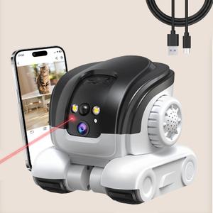 AEZ Robot Camera on Wheels 1080P Dual Lens,Security Indoor Camera with 2-Way Talk,Blinky Bot with Night Vision, Distance Bot 5200mAh Battery & App Control for Cats/Dogs/Baby/Elderly (SD/Cloud Storage)