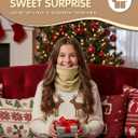 Winter Kids Neck Warmer, Warm Kids Scarf Soft Neck Gaiter, Windproof Face Cover Ski Mask for Boys Girls (Khaki)