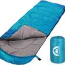 SWTMERRY Sleeping Bag 3 Seasons (Summer, Spring, Fall) Warm & Cool Weather - Lightweight,Waterproof Indoor & Outdoor Use for Kids, Teens & Adults for Hiking and Camping (Single, Blue)