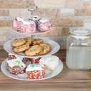 Klikel 3 Tiered Serving Stand -silver Serving Tray For Parties - Round Platter For Cupcakes Fruits Dessert or Tea - Cake Pop Stand And Buffet Server