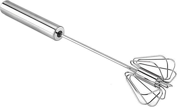 Stainless Steel Egg Whisk, Hand Push Rotary Whisk Blender, Versatile Milk Frother, Hand Push Mixer Stirrer